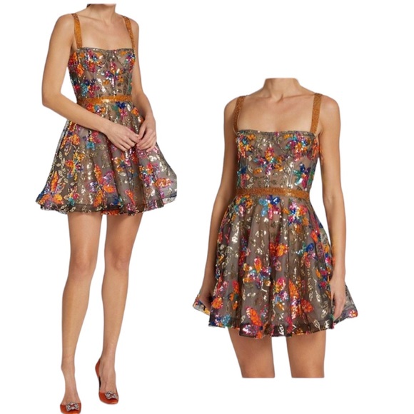 Bronx and Banco Dresses & Skirts - BRONX & BANCO Mademoiselle Multicolor Floral Embellished Mini Dress 8/L